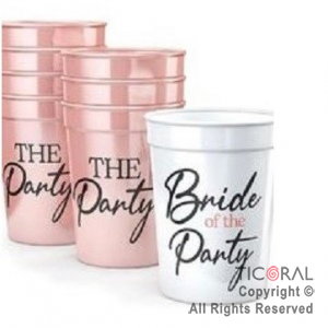 VASOS BRIDE PARTY 260 ML X 6 UNIDADES x 1